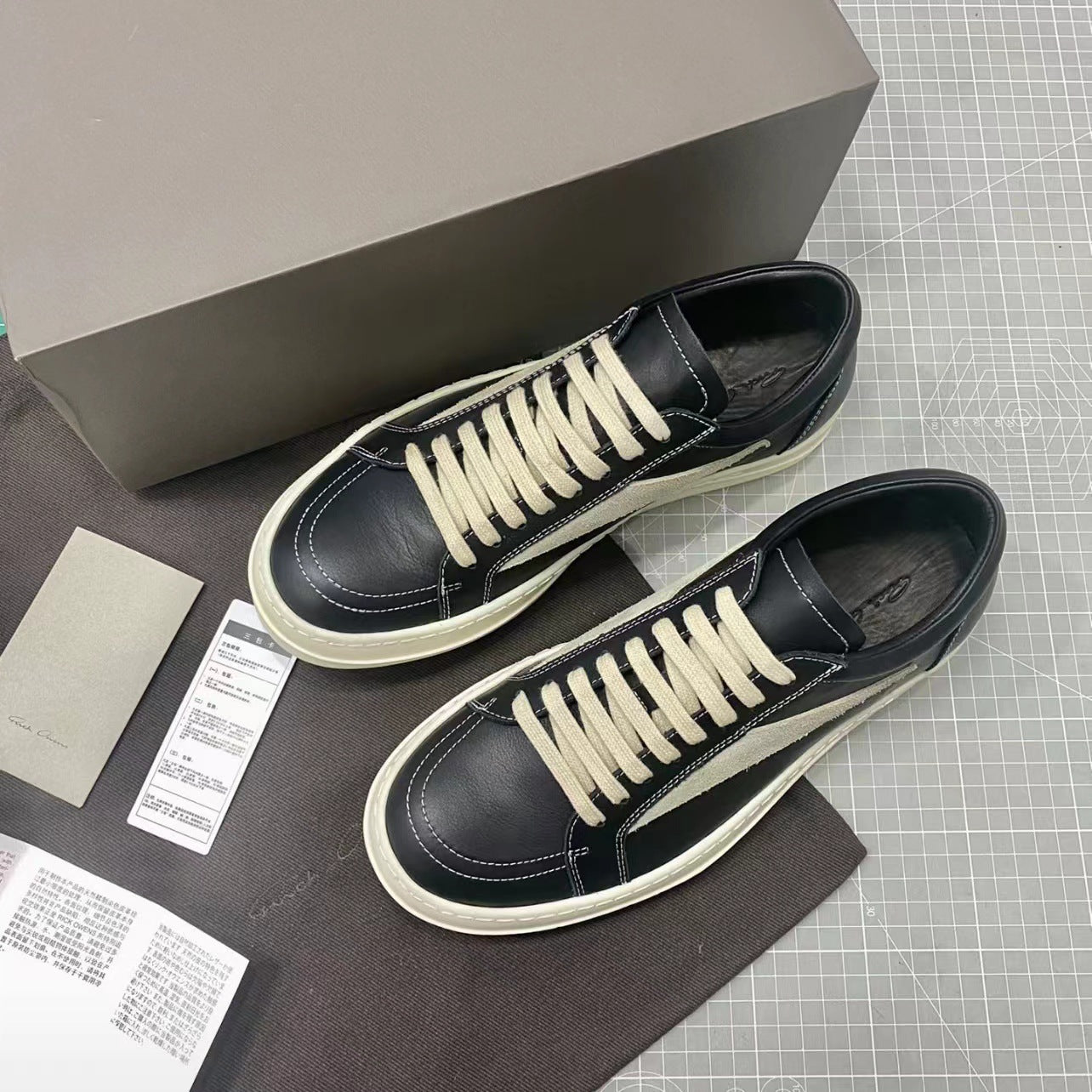 GMAbcd RICK Original Main Line New Leather Surface OWENS High Street Low-top Niche Shoes