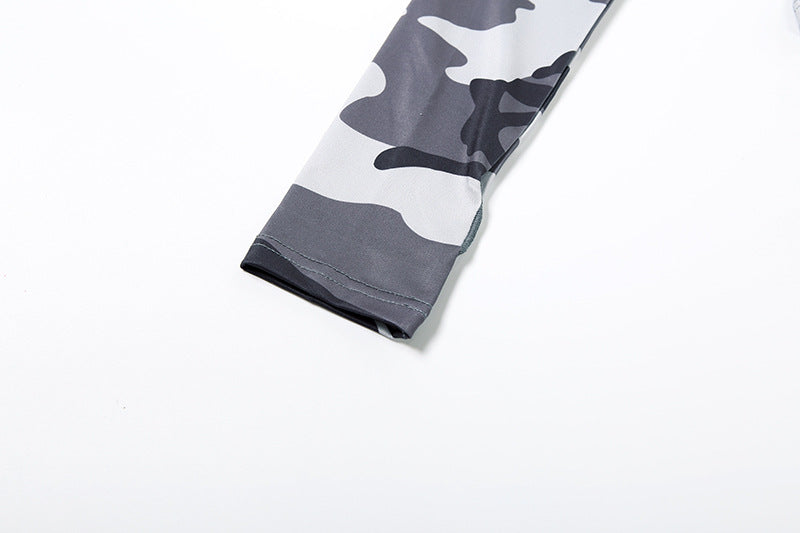 2025 Autumn Women's New Fashion Hooded Camouflage Print Long Sleeve Sports Trendy Slim Fit Long Pants Two-Piece Set