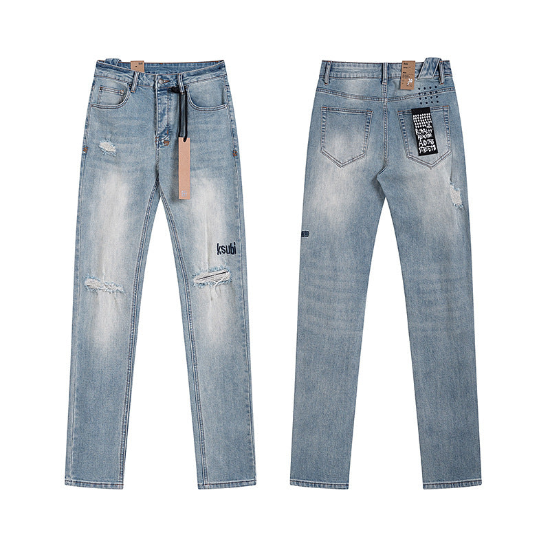 Trendy KSUBI Men's Pants Casual Slim Fit slim fit skinny stretch denim jeans for men