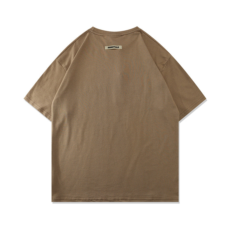 FAG2025 New Double Line Chest Silicone Letter GAD Trendy Loose High Street Short Sleeve T-Shirt for Men