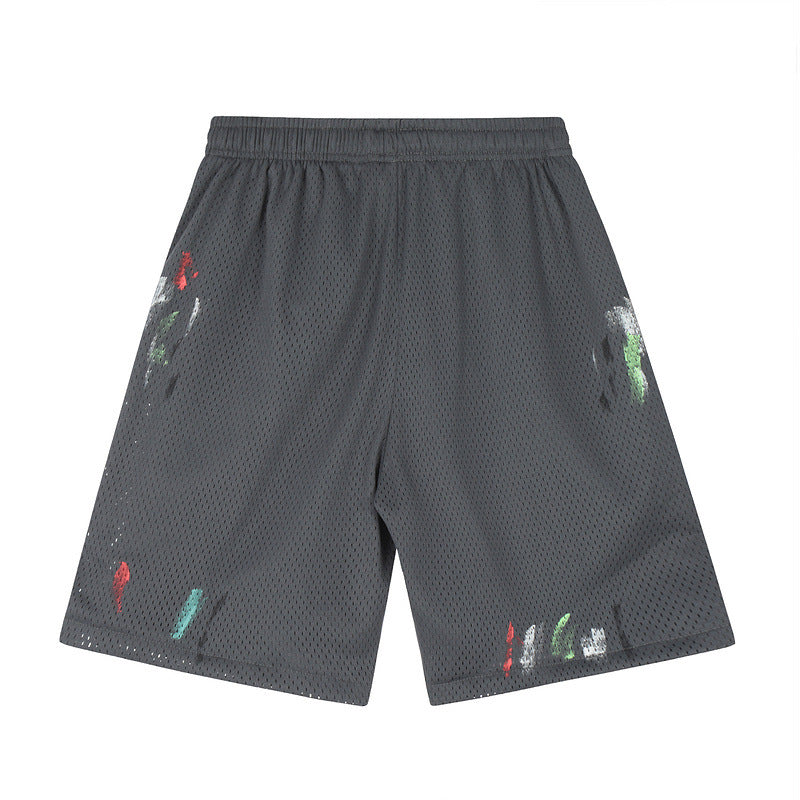 Gallery Splash-Ink Mesh Shorts 2025 Summer Men's Youth plus Size Shorts