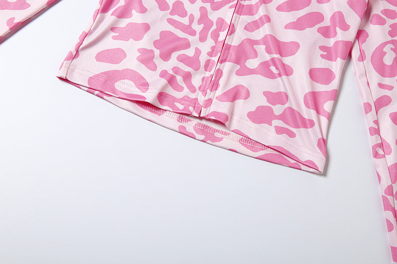 2025 Autumn Women's New Fashion Hooded Camouflage Print Long Sleeve Sports Trendy Slim Fit Long Pants Two-Piece Set