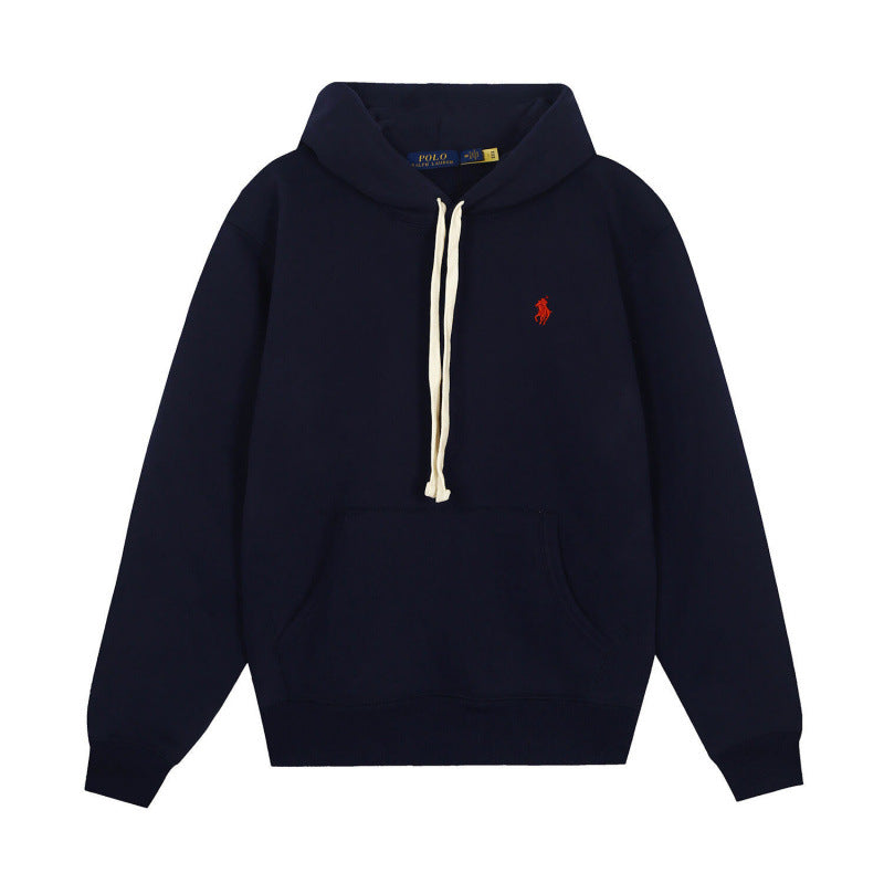 RL Raffy Pony Logo Hoodie Women Pure Cotton Heavy Pullover Embroidered Hoodie Men Autumn Winter Couple Long Sleeve Hoodie
