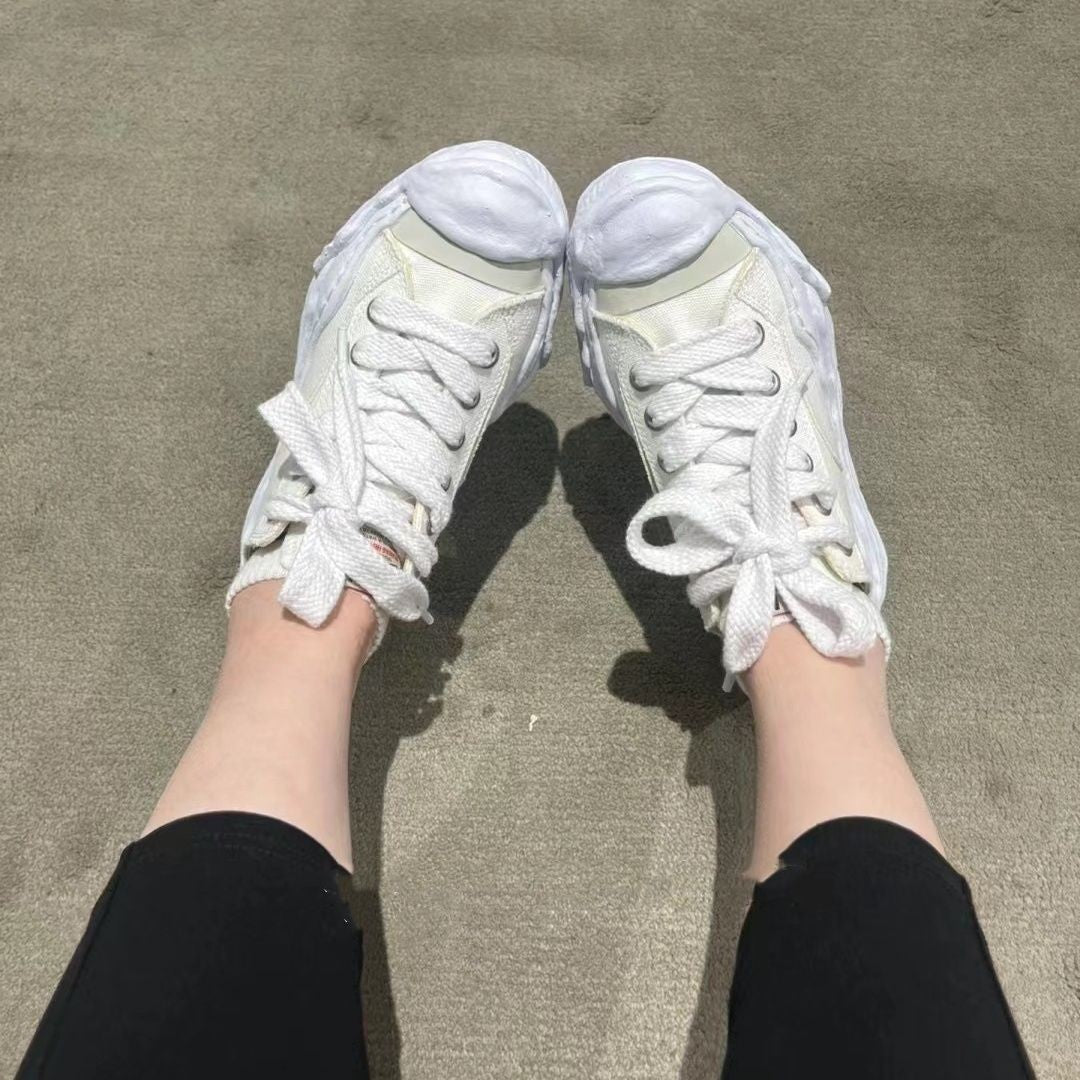 GMabcd Mmy Open Smile Dissolving Shoes Canvas Thick Sole Height Increasing Unisex Casual Sneakers