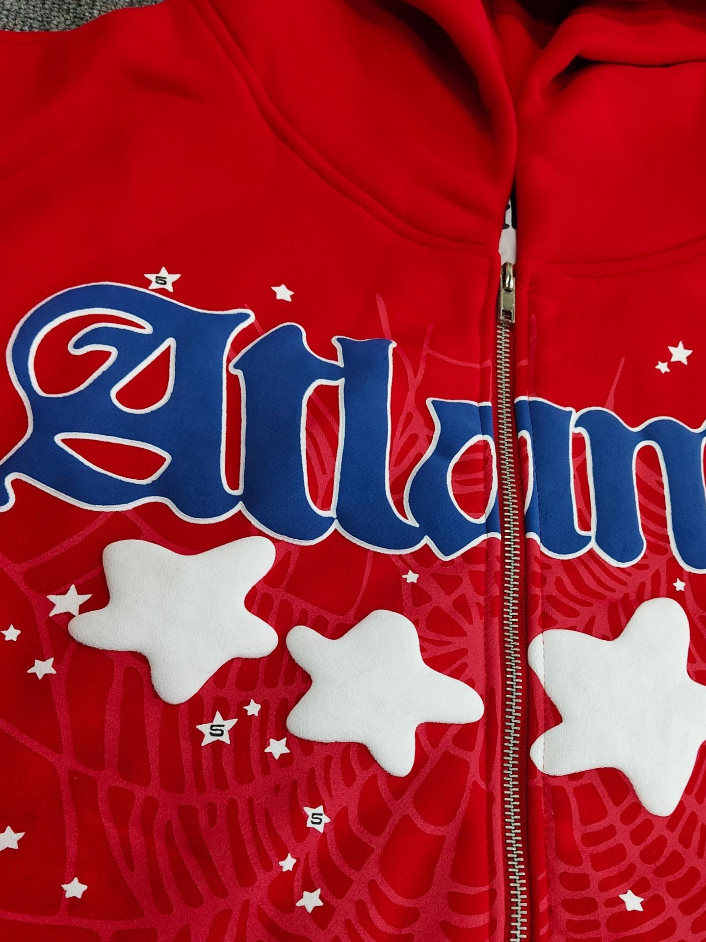 GMSp5der sweatshirt Spider Web Star Print loose Hoodie Zipper Coat Men[High Quality]