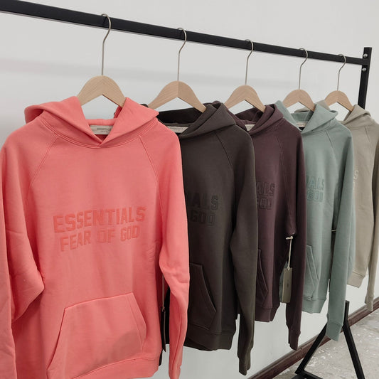 GMabcdFOG Double Line ESSENTIALS Chest Silicone Double Row Letter Hoodie Essentials Sweatshirt