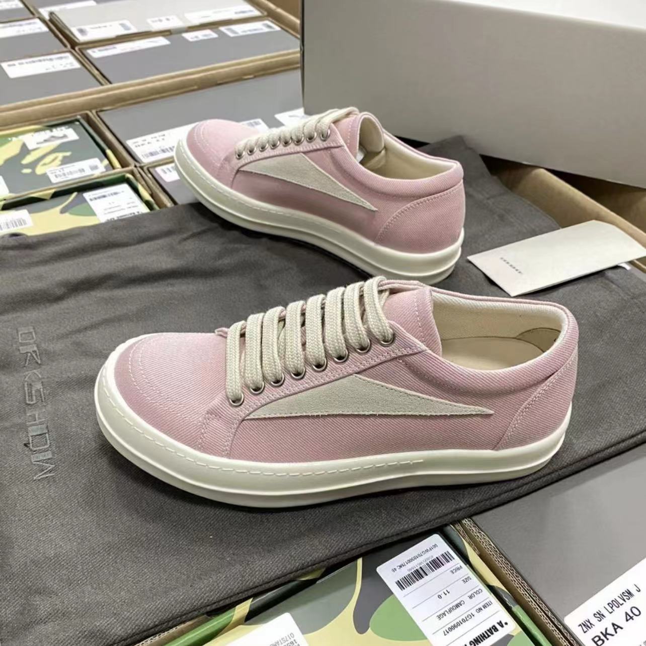 GMAbcd RICK Original Main Line New Leather Surface OWENS High Street Low-top Niche Shoes