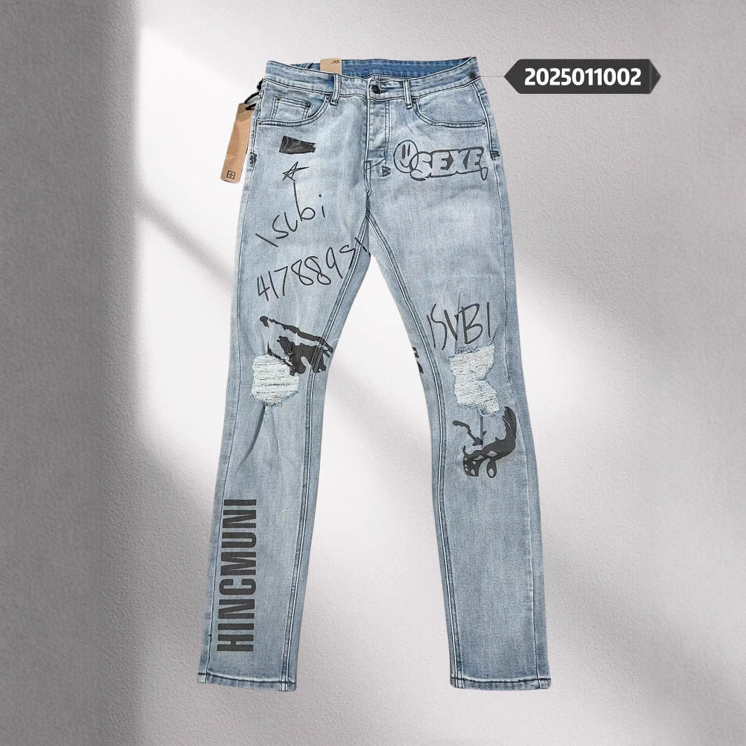 Trendy KSUBI Men's Pants Casual Slim Fit skinny stretch denim jeans for men