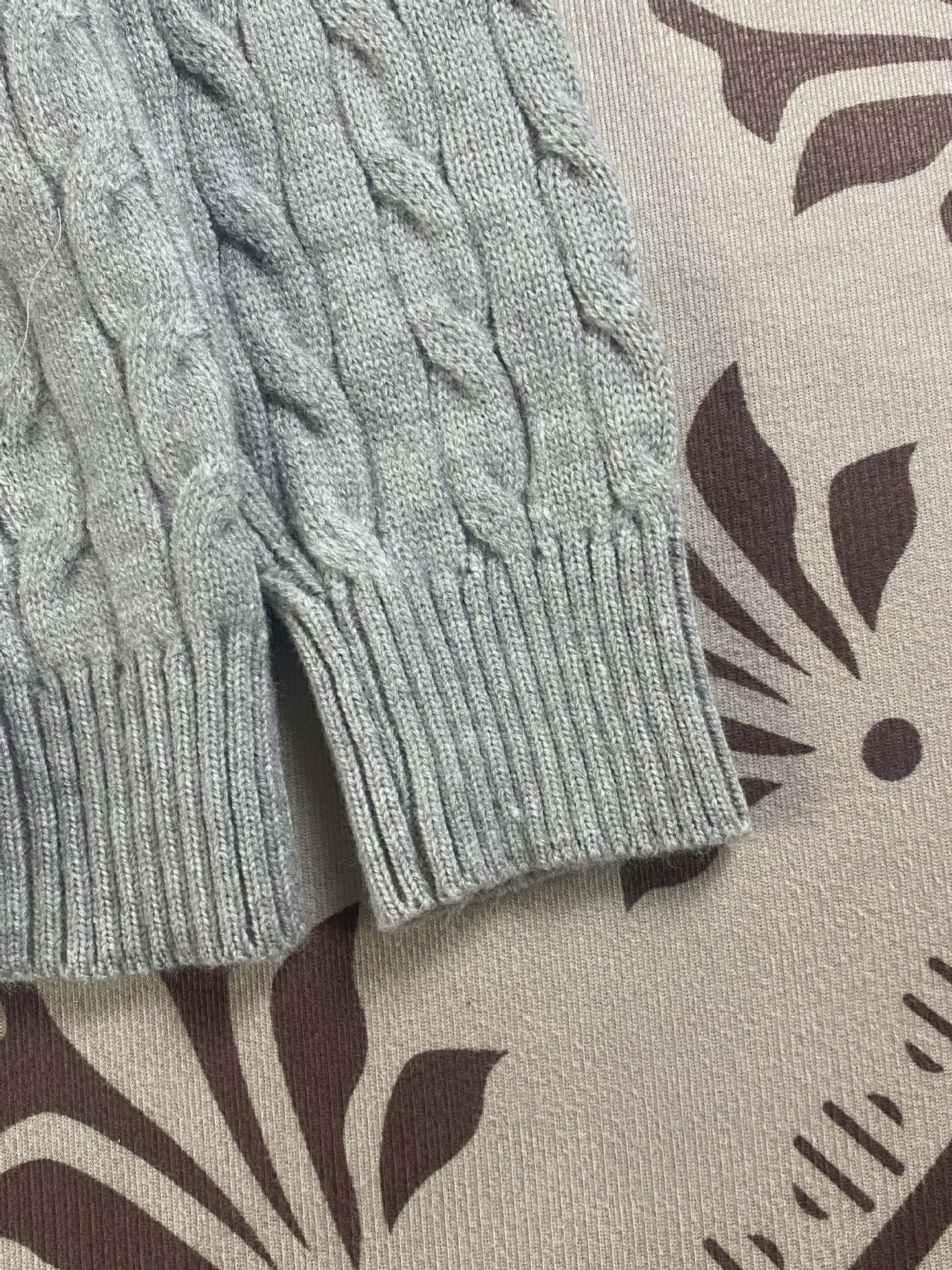 RL Raff Pony Label Autumn Winter Warm Cable Knit Zipper Sweater Cardigan Women Embroidered Cable Cardigan Men