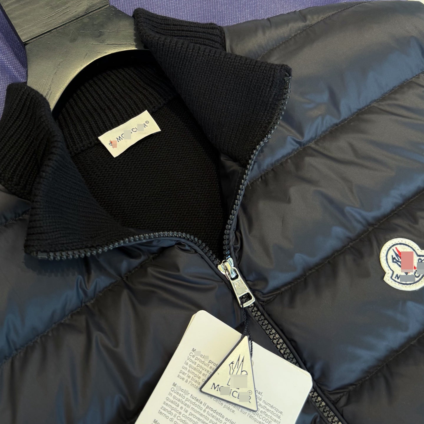 GMabcd Monokini Down Jacket Stand Collar Knitted Patchwork Lightweight Simple Autumn Winter NFC Down Lightweight Coat