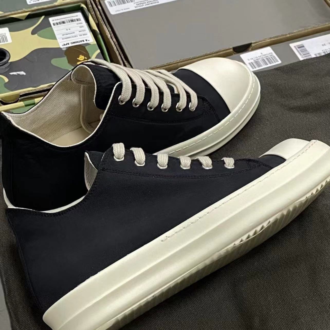 GMAbcd RICK Original Main Line New Leather Surface OWENS High Street Low-top Niche Shoes