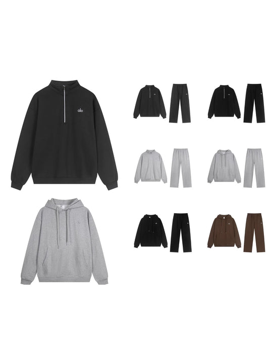 A-L-O Heavyweight Sweatshirt Loose Terry Warm Hoodie Zipper Casual Hooded Jacket