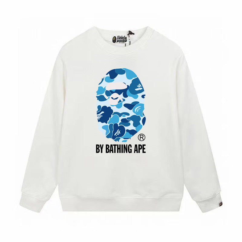 GMabcd Terry Sweatshirt for Men, Autumn and Winter Long Sleeve Letter Print Loose Round Neck Pullover Casual Top Trendy