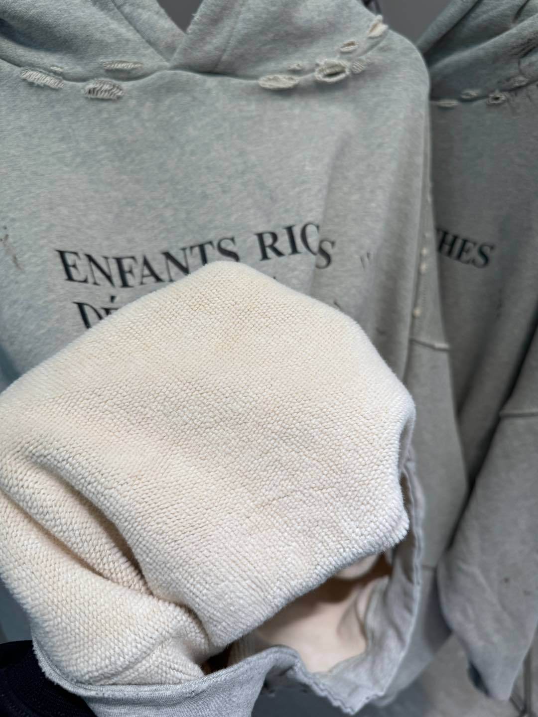 High-Quality ERD Melancholy Rich Second Generation Hooded Sweatshirt Washed Vintage Distressed Jacket Autumn Winter Zipper Coat