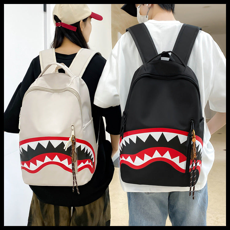 New Fashion Shark Backpack for Students, Large Capacity Outdoor Waterproof Lightweight Trendy Men's Backpack