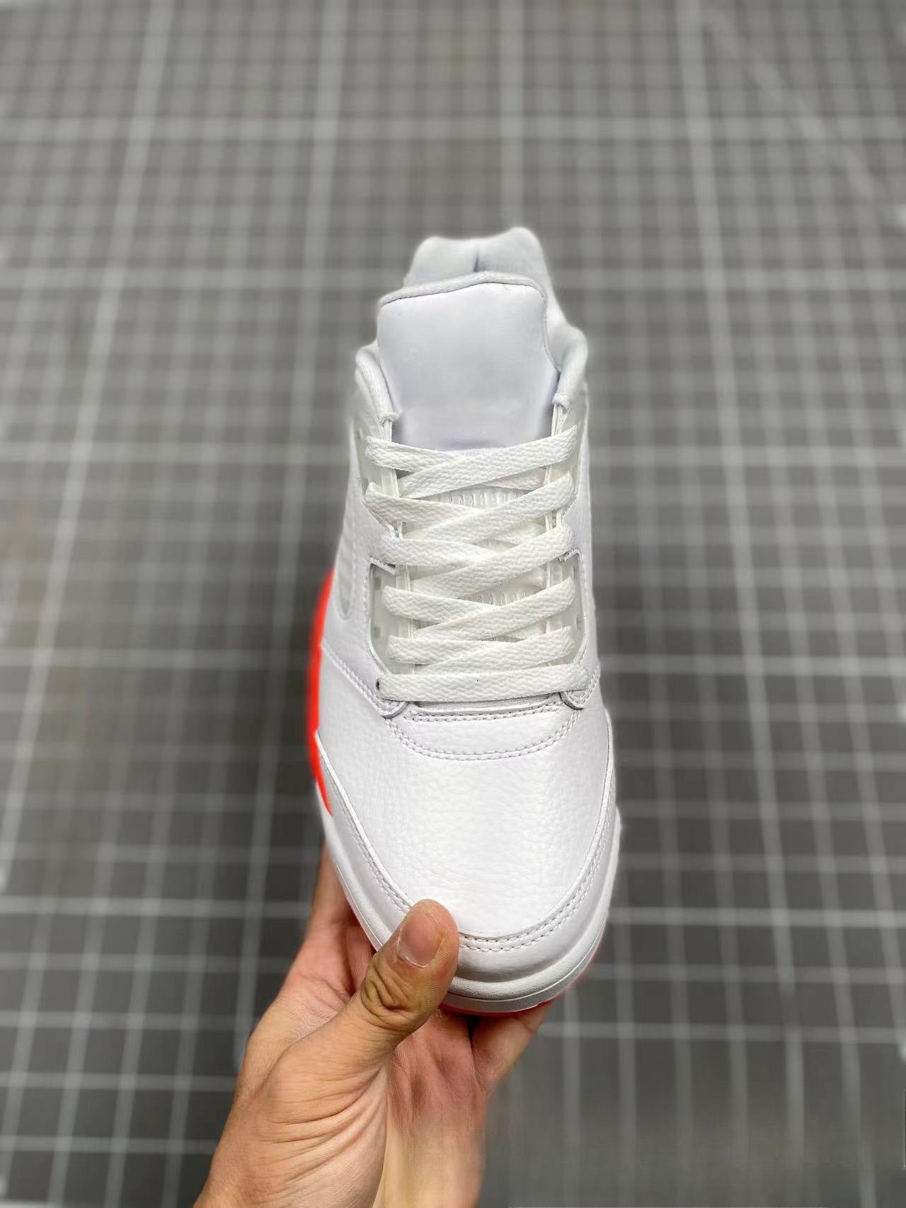 GMabcd-AJ5 High High-Top Basketball Shoes Buckle Broken Rukawa Kaede White Cement Ice Blue Low-Top Cushion Men and Women Sneakers