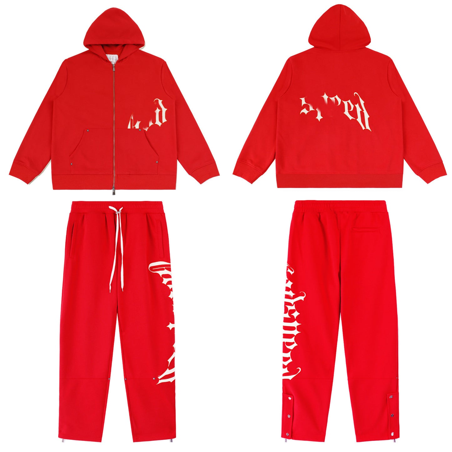 GMabcd Casual Set God-peed Patch Letter Cardigan Hoodie High Street Men's Casual Sweatshirt Sweatpants