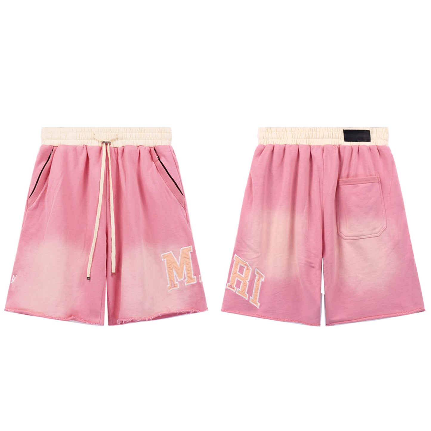 GMAmi-ri Summer Washed and Worn Casual Letter American T-shirt Loose Men's and Women's Same Shorts Suit