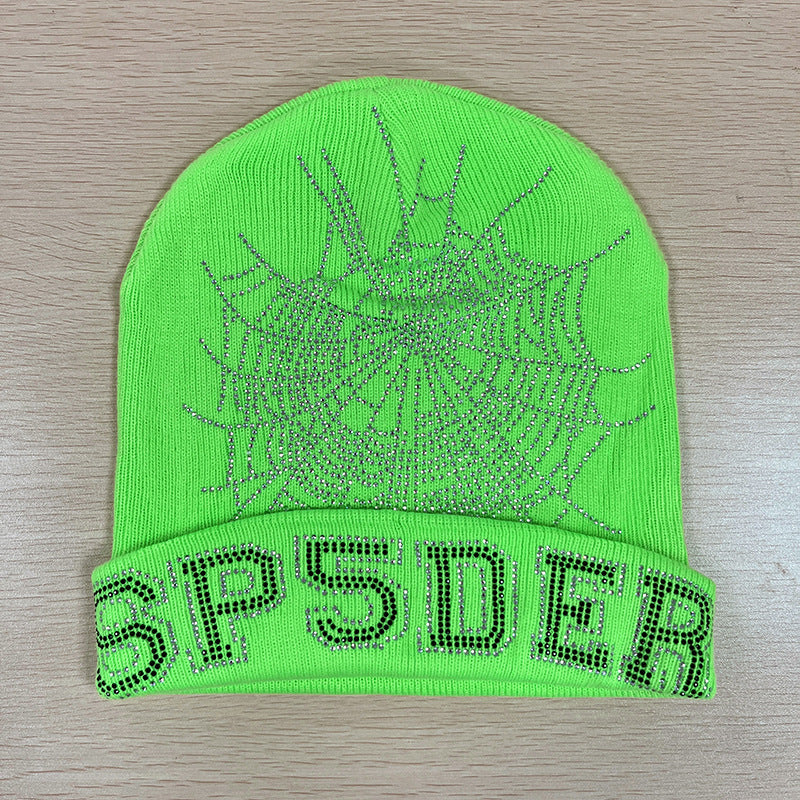 GMabcd Men and Women Couple Style Rhinestone Knitted Woolen Cold Hat All-match Hip-hop Hat